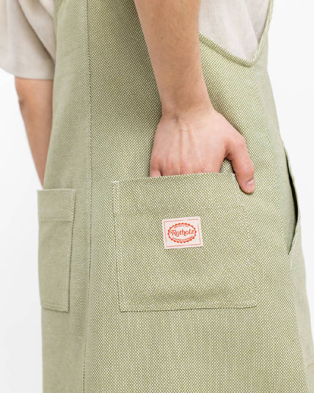 Rotholz Latzkleid aus Bio Canvas Grün Kariert Begrenztes Angebot