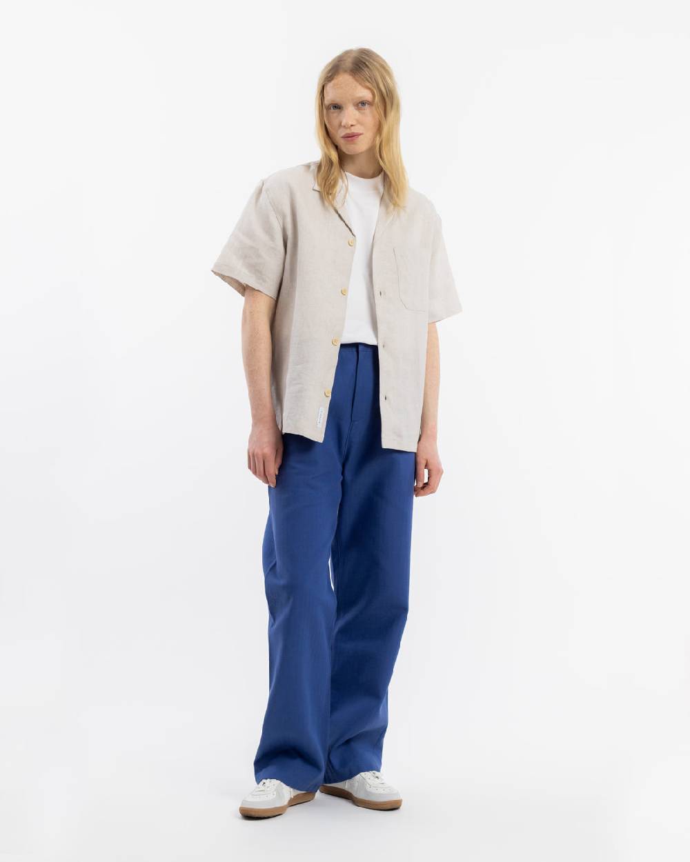 Rotholz Bowling Shirt Leinen Mix - Weiß Online Shopping