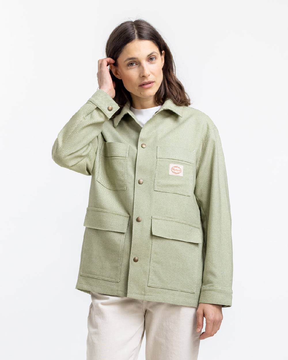 Rotholz Leichte Jacke aus Bio Canvas Grün Kariert Blitzangebot