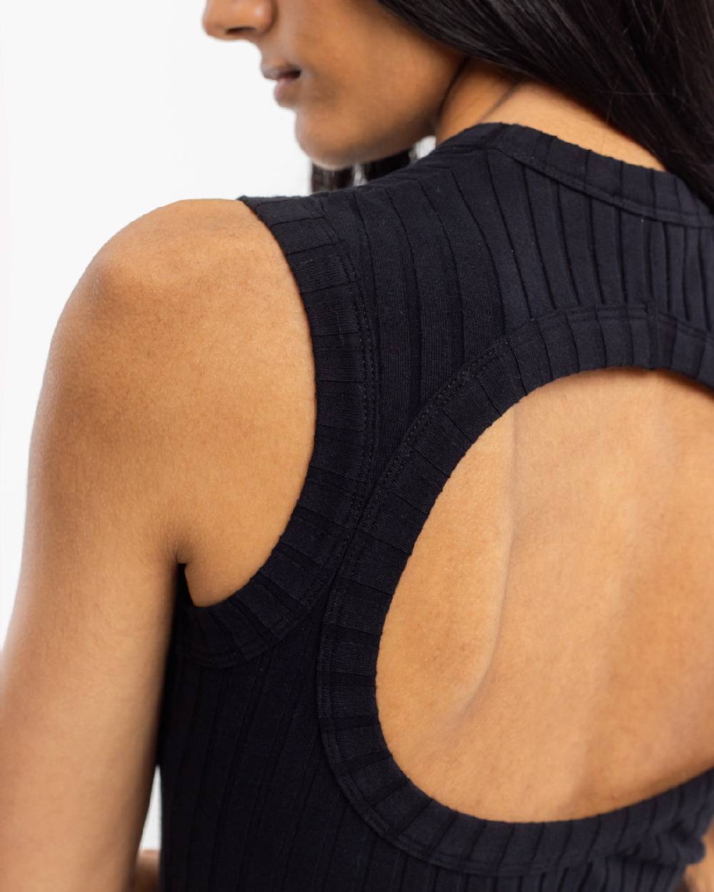 Rotholz Geripptes Kleid Bio Baumwolle - Schwarz Saisonale Angebote