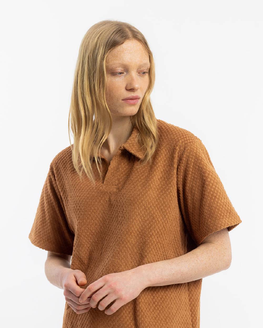 Rotholz Frottee Polo Bio Baumwolle - Karamell Bis zu 50% Rabatt