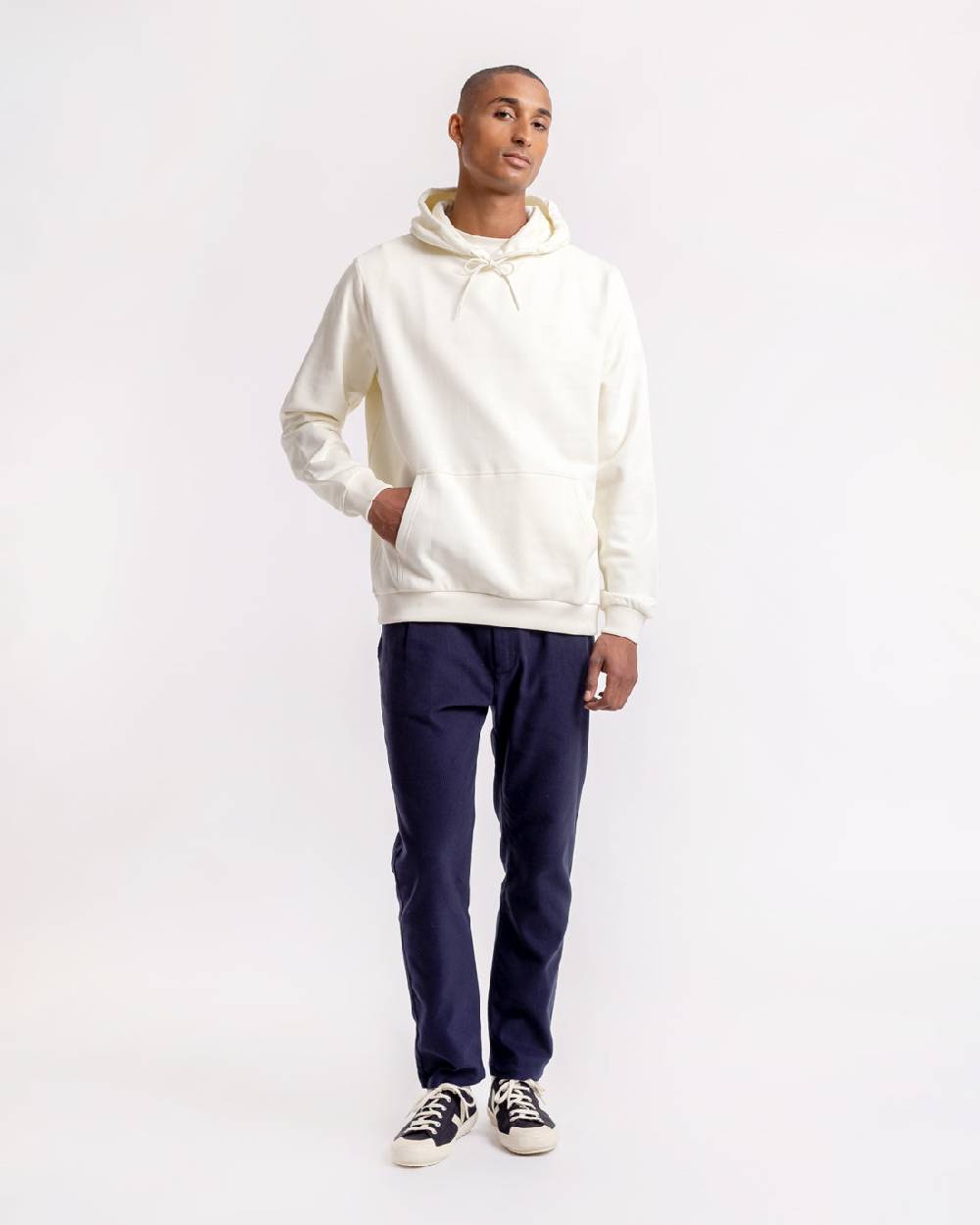 Rotholz Logo Hoodie aus Bio-Baumwolle Weiß Riesige Rabatte