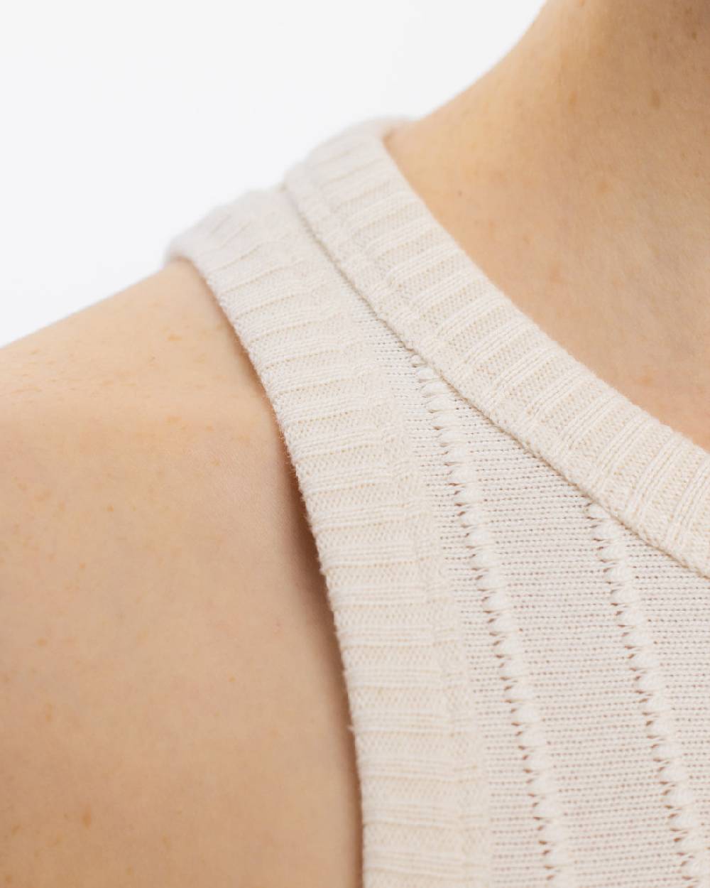 Rotholz Strick Kleid Bio Baumwolle - Creme Auslauf