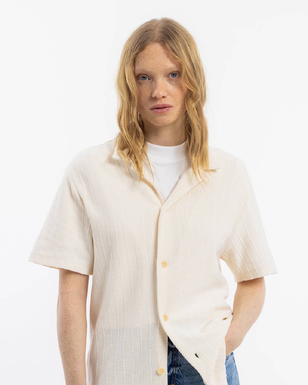 Rotholz Strick Bowling Shirt Bio Baumwolle - Creme Angebote