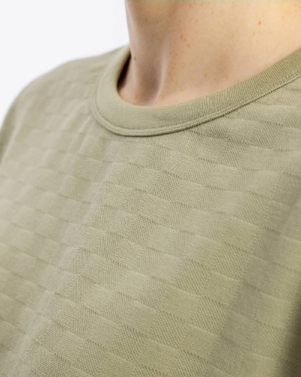 Rotholz Strukturiertes T-Shirt Bio Baumwolle - Grün Begrenztes Angebot