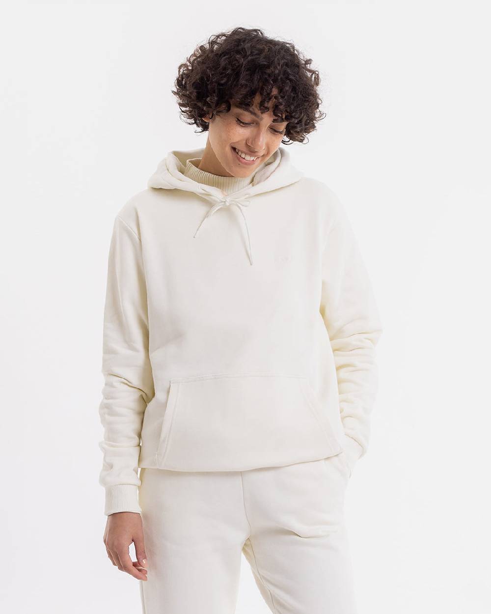 Rotholz Logo Hoodie aus Bio-Baumwolle Weiß Cyber Monday