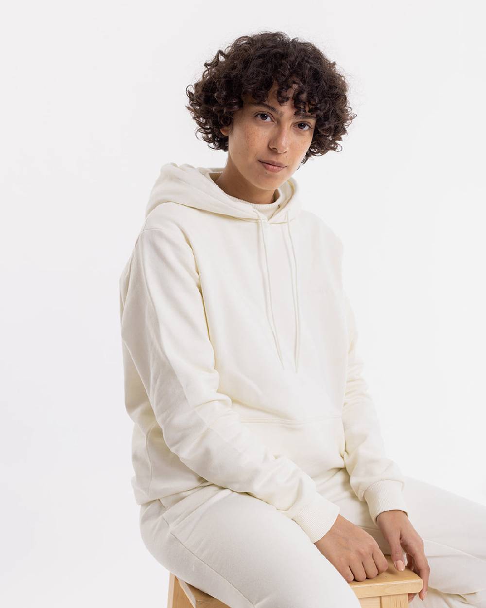 Rotholz Logo Hoodie aus Bio-Baumwolle Weiß Cyber Monday