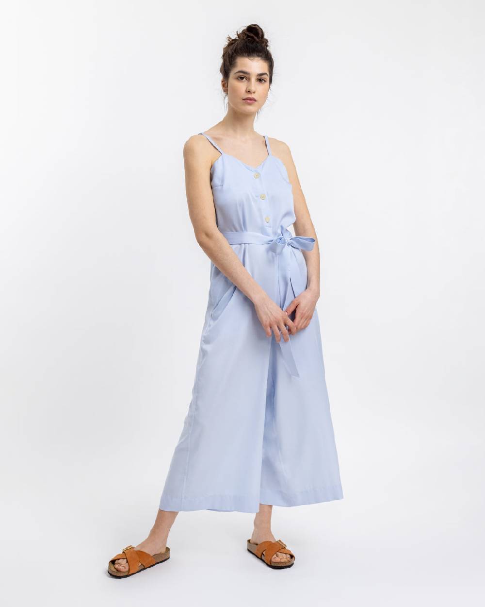 Rotholz Jumpsuit aus Lyocell Hellblau Weihnachtsangebot