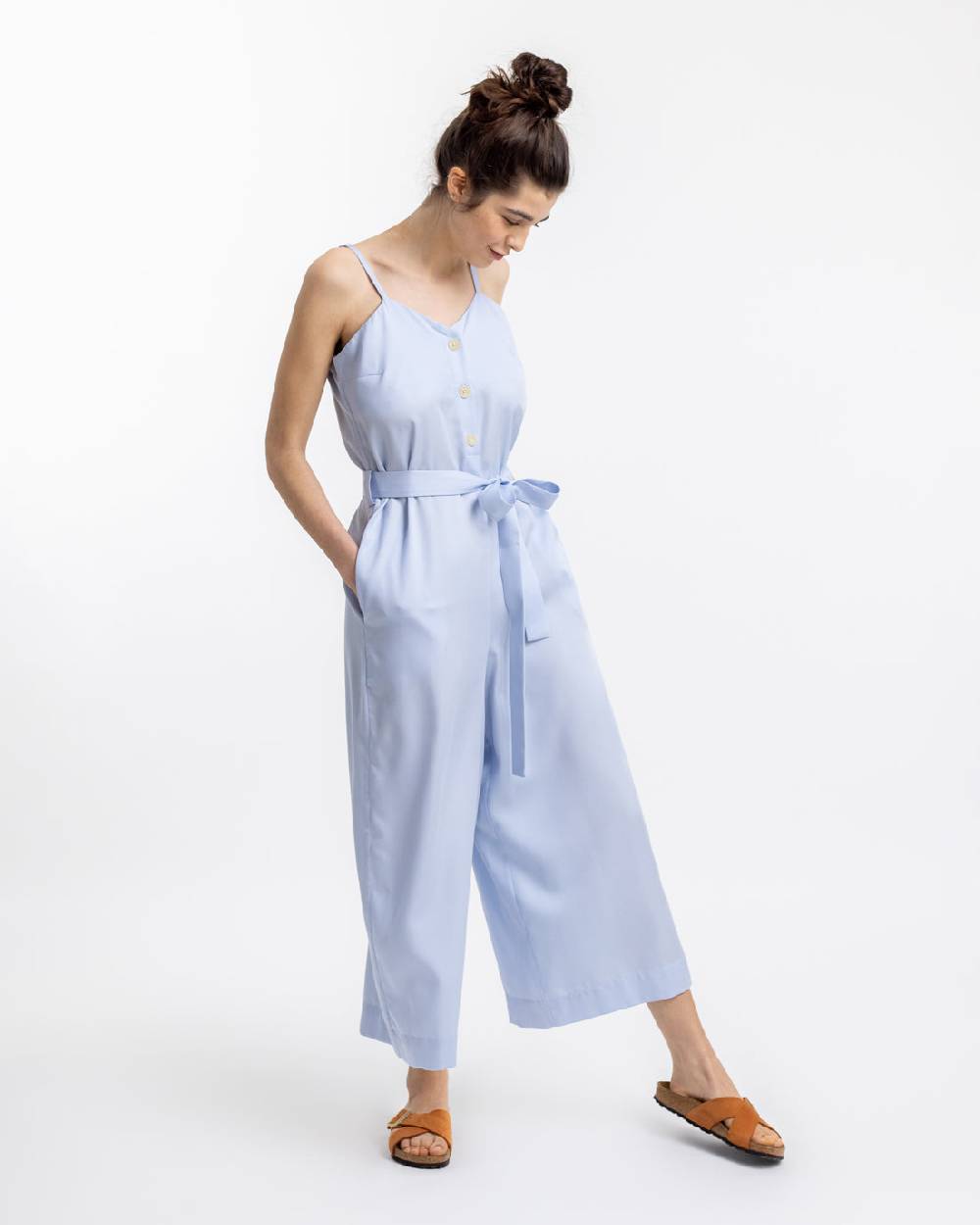 Rotholz Jumpsuit aus Lyocell Hellblau Weihnachtsangebot