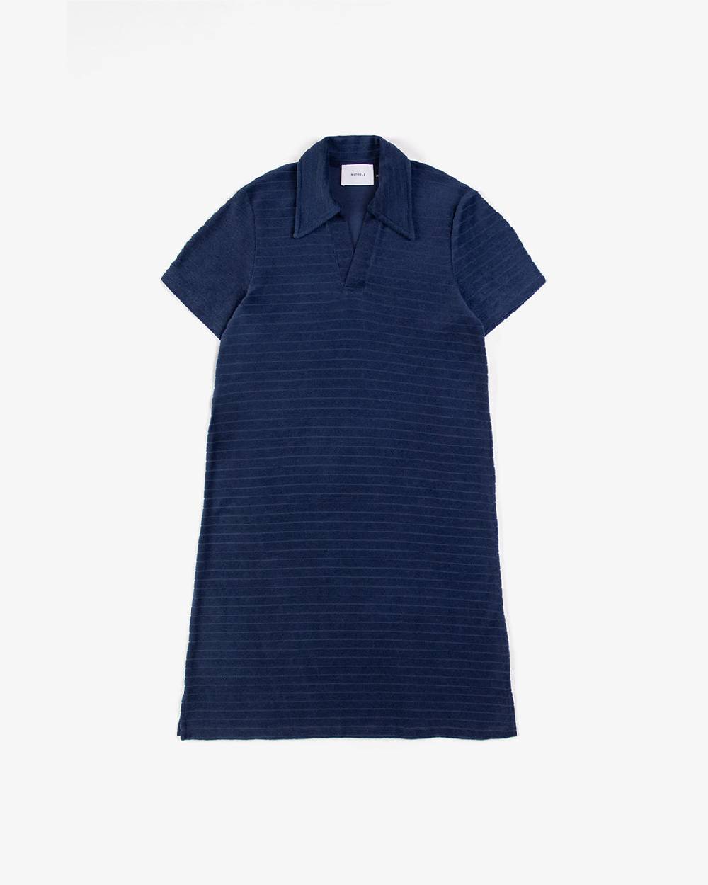 Rotholz Polo Kleid aus Bio Frottee Blau Lagerräumung