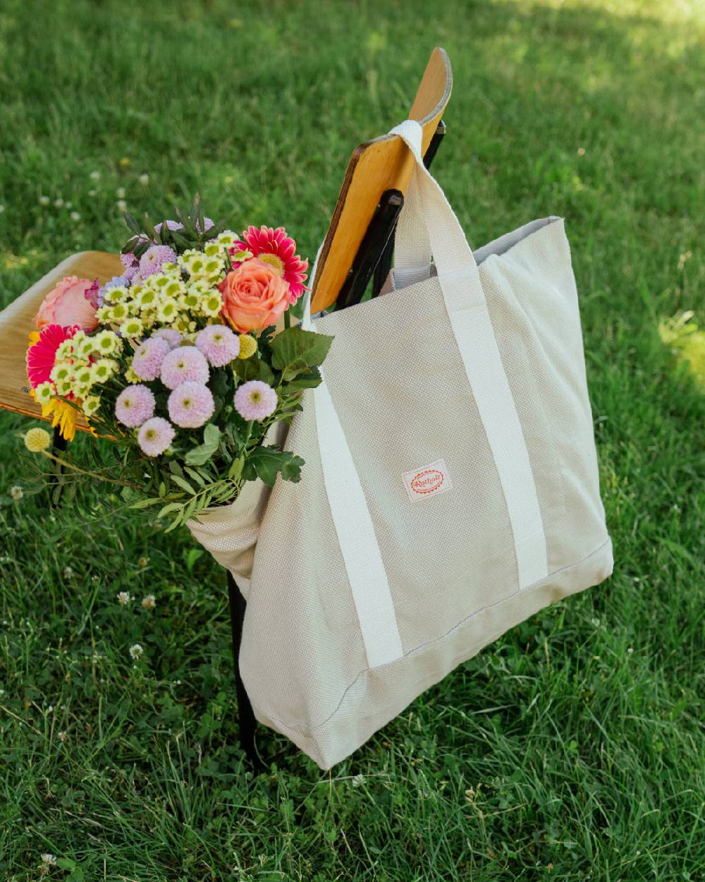 Rotholz Weekend Tote Bag aus Bio Canvas Beige Kauf eins, bekomm eins gratis