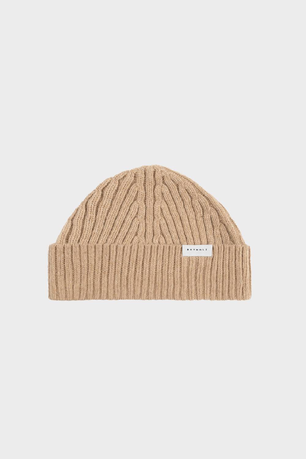 Rotholz Kurze Mütze Wollmix Ripp - Beige Super Sparpreis