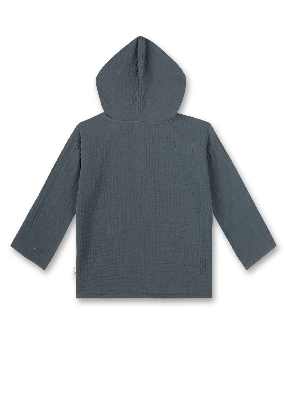 Sanetta Jungen-Langarmshirt mit Kapuze Dunkelblau aus Musselin Große Rabatte