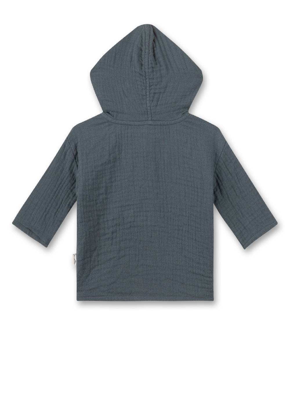 Sanetta Jungen-Langarmshirt mit Kapuze Dunkelblau aus Musselin Große Rabatte