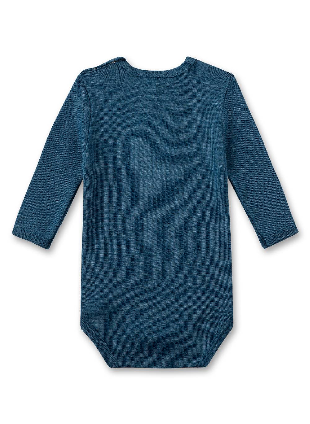 Sanetta Body langarm Blau aus Merinowolle & Seide Großer Ausverkauf