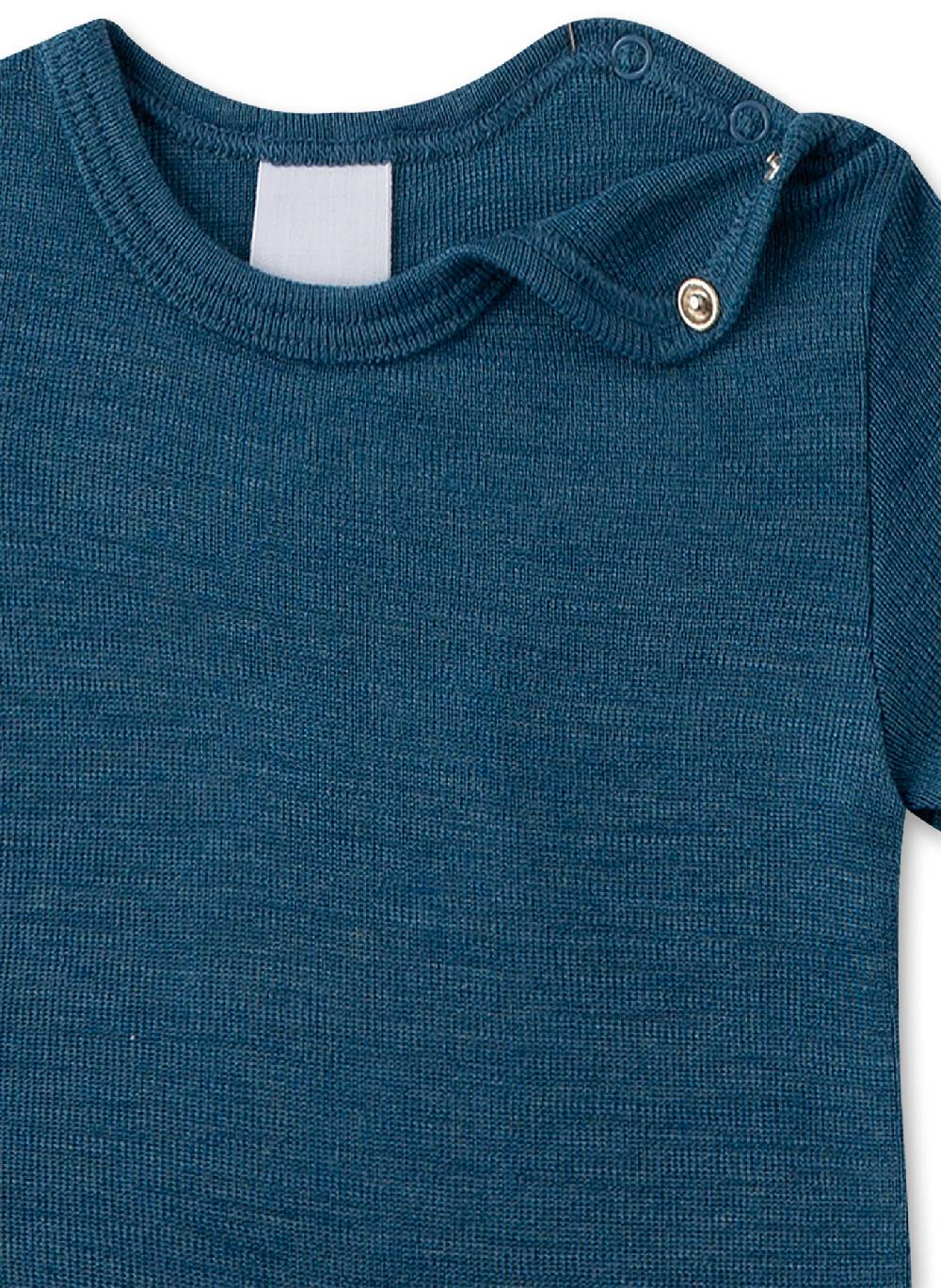 Sanetta Body kurzarm Blau aus Merinowolle & Seide Online Shopping