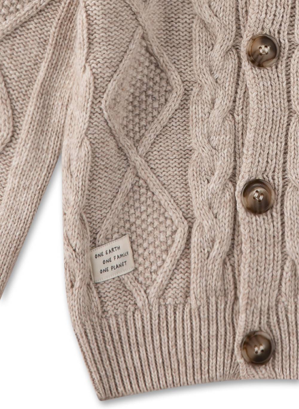 Sanetta Flachstrick-Cardigan Beige Verkauf