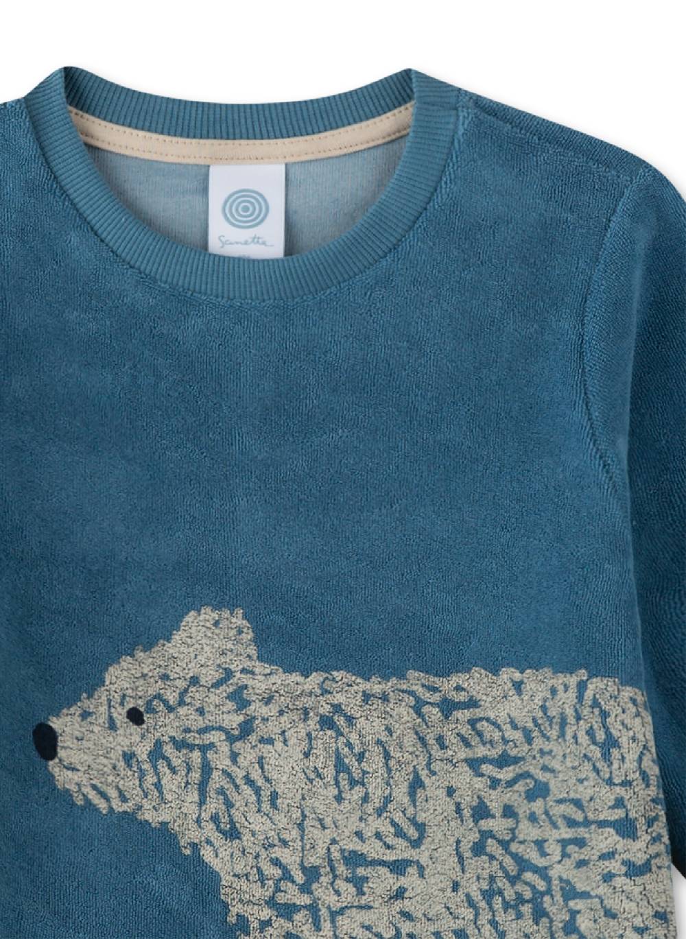 Sanetta Jungen-Schlafanzug Blau aus Frottee Räumungsverkauf