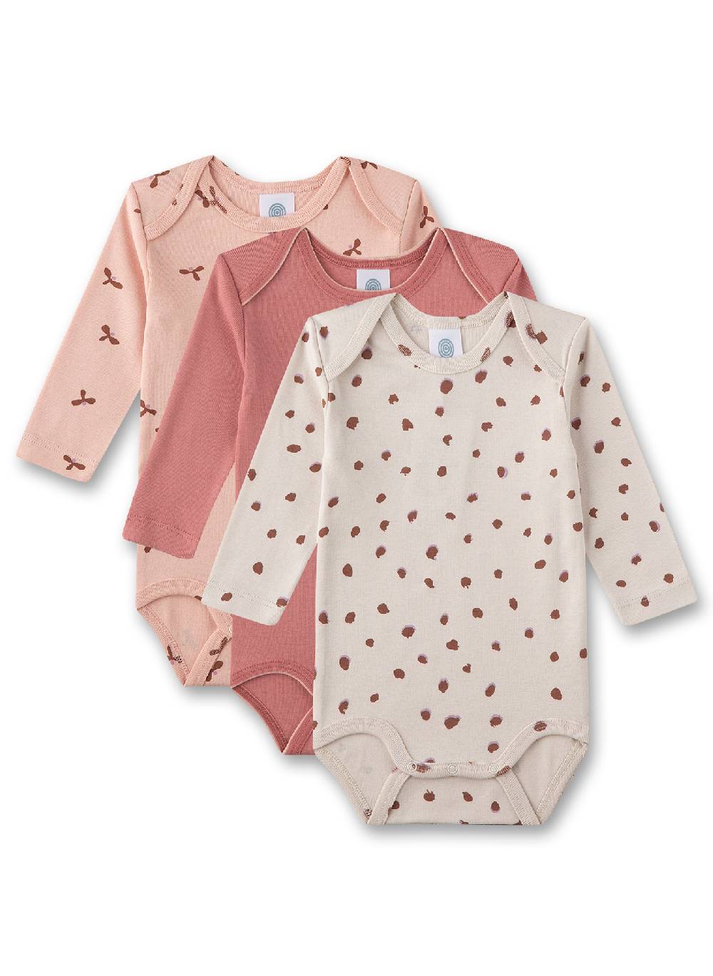 Sanetta Baby-Body langarm (Dreierpack) Beige Neueste Mode