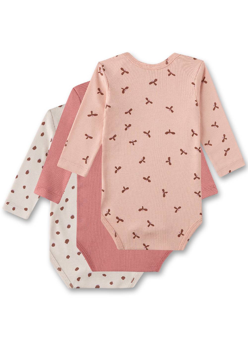 Sanetta Baby-Body langarm (Dreierpack) Beige Neueste Mode