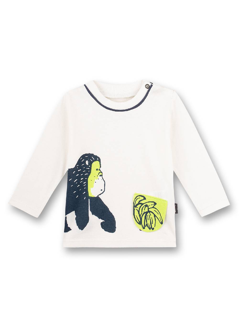 Sanetta Jungen-Shirt langarm Off-White Monkey Funky Fabrikladen