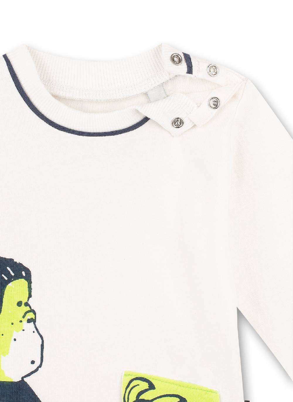 Sanetta Jungen-Shirt langarm Off-White Monkey Funky Fabrikladen