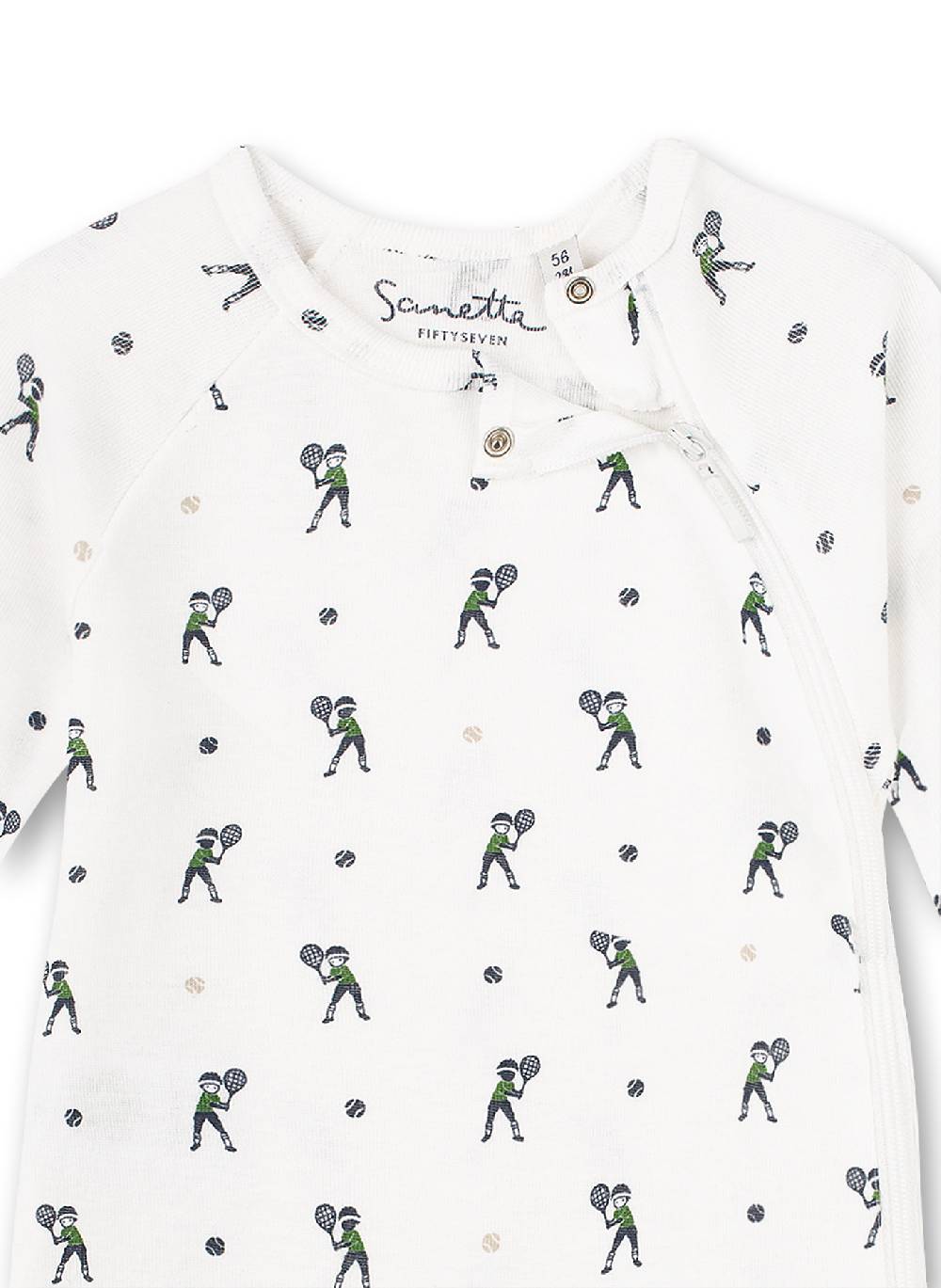 Sanetta Jungen-Overall Off-White Tennis-Allover Lucky Winners Im Verkauf