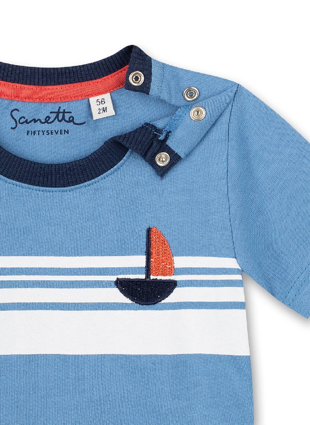 Sanetta Jungen T-Shirt Blau Little Lobster Cyber Monday