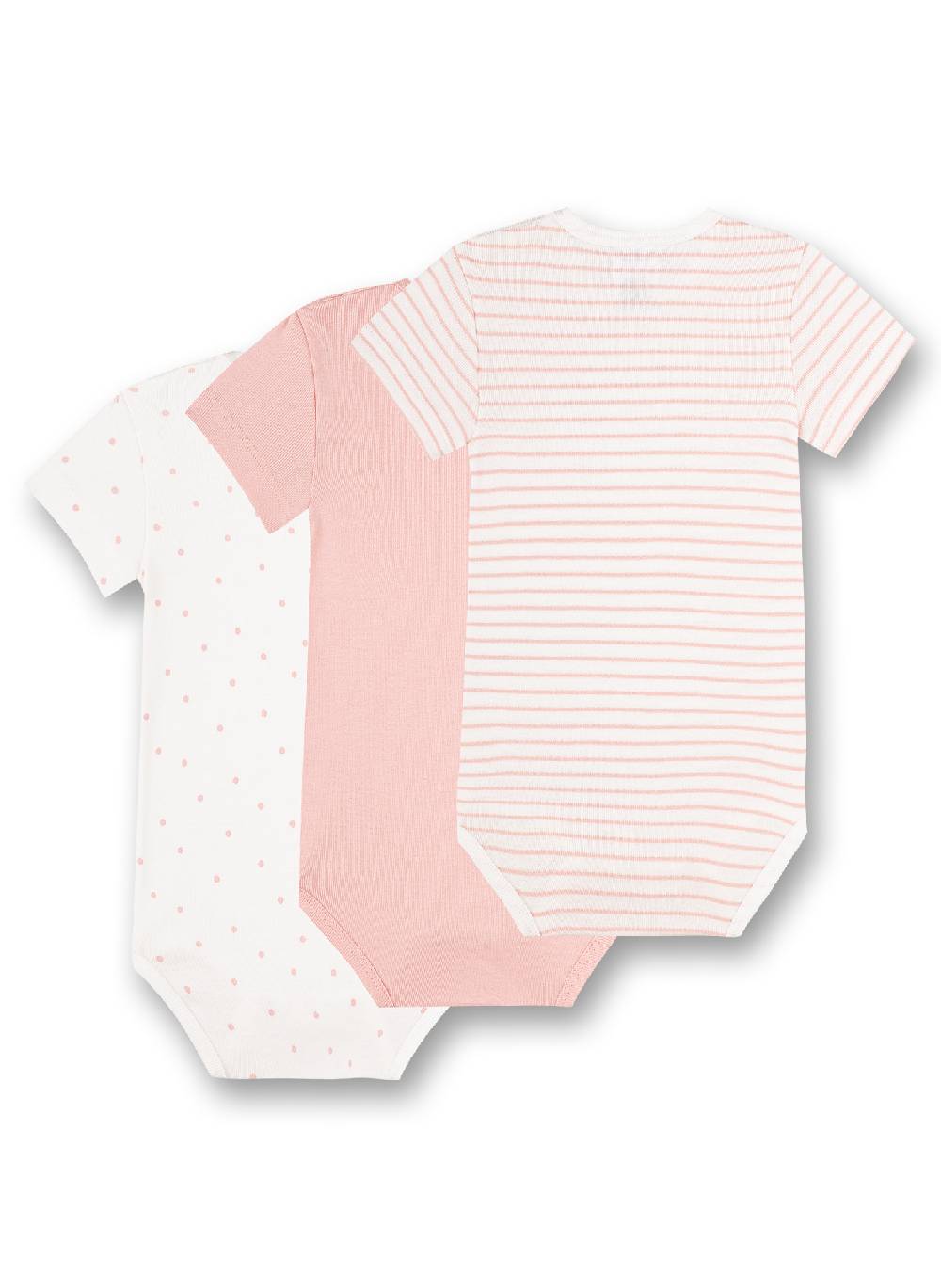 Sanetta Body kurzarm (Dreierpack) Weiß Dots Rosa und Rosa Ringel Heißer Verkauf