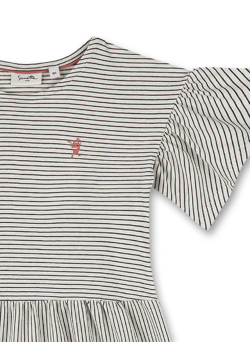 Sanetta Mädchen-Kleid Off-White Ringel Angebote