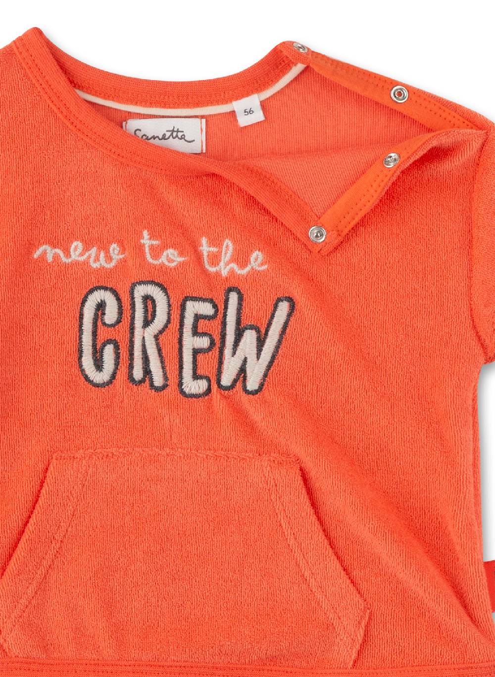 Sanetta Jungen-Sweatshirt kurzarm Orange aus Frottee Heißer Verkauf