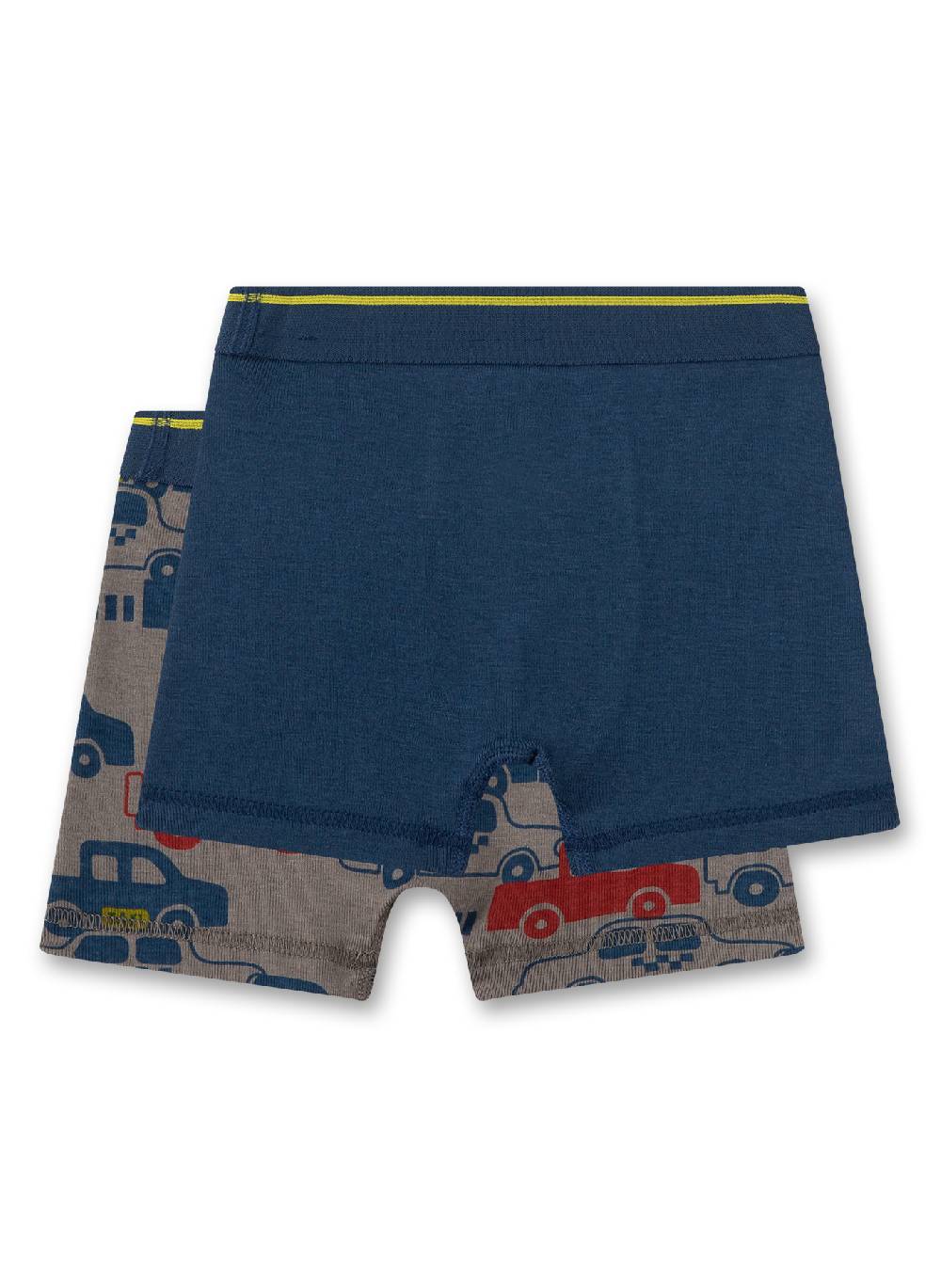 Sanetta Jungen-Hipshorts (Doppelpack) Grau mit Autos und Dunkelblau Sonderangebote