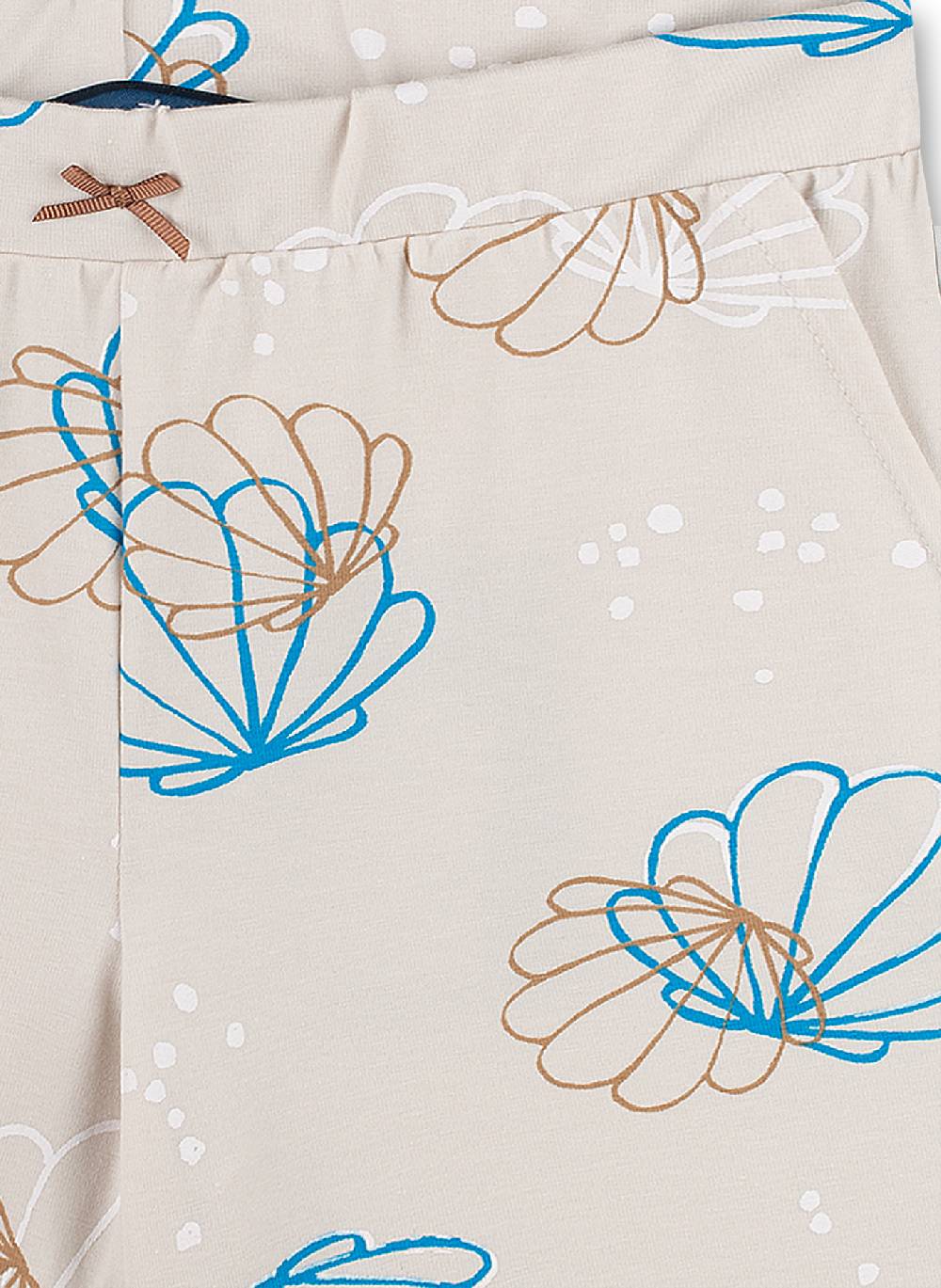 Sanetta Mädchen-Shorts Beige Muschel-Allover Mermaid Outlet