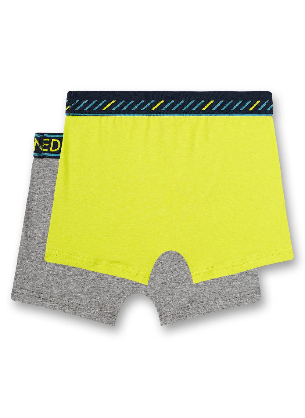 Sanetta Jungen-Shorts (Doppelpack) Graumelange und Lemon-Grün Fabrik Onlineshop