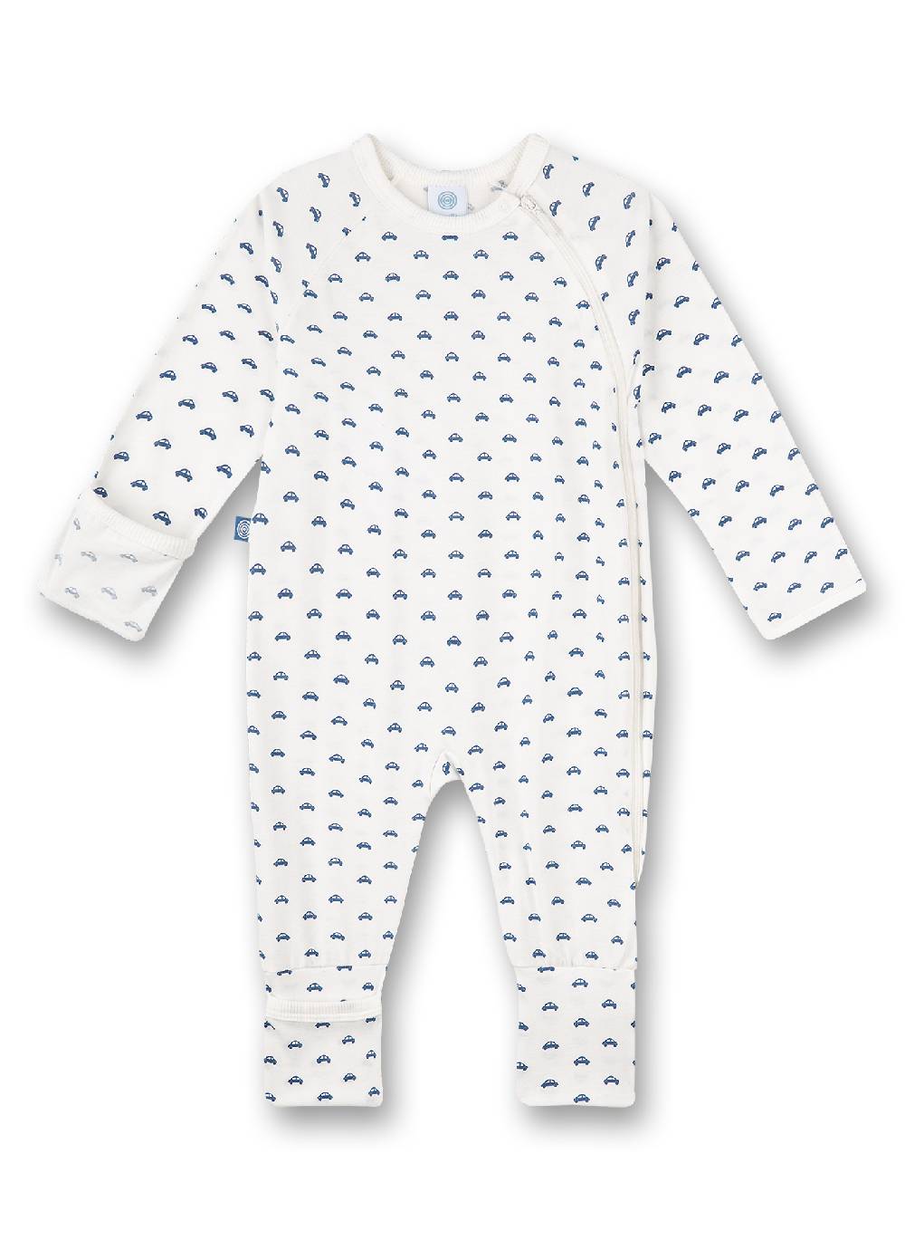 Sanetta Jungen-Overall Weiß Auto-Allover Neueste Stile