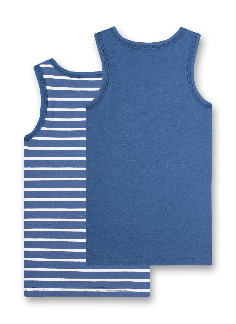 Sanetta Jungen-Unterhemd (Doppelpack) Blau und Blau Ringel Zeitbegrenzte Promotion
