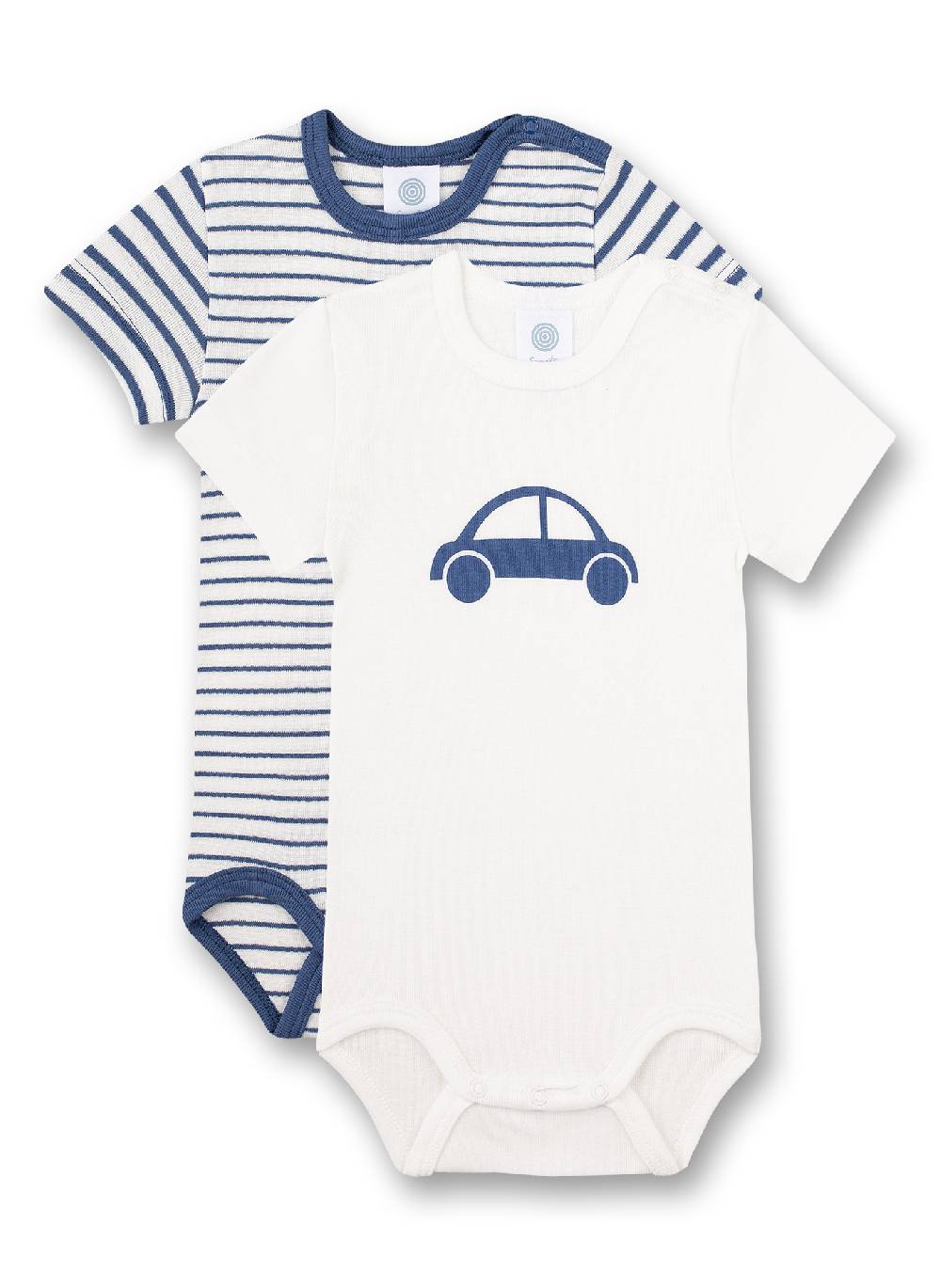 Sanetta Body halbarm (Doppelpack) Weiß und Blau Ringel Bis zu 50% Rabatt