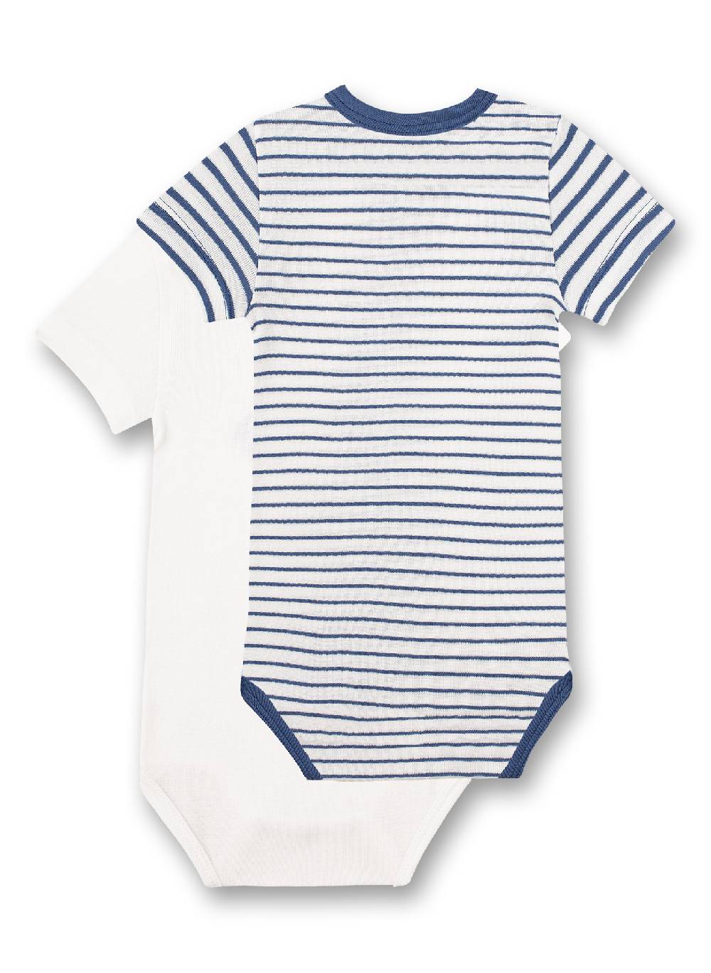 Sanetta Body halbarm (Doppelpack) Weiß und Blau Ringel Bis zu 50% Rabatt