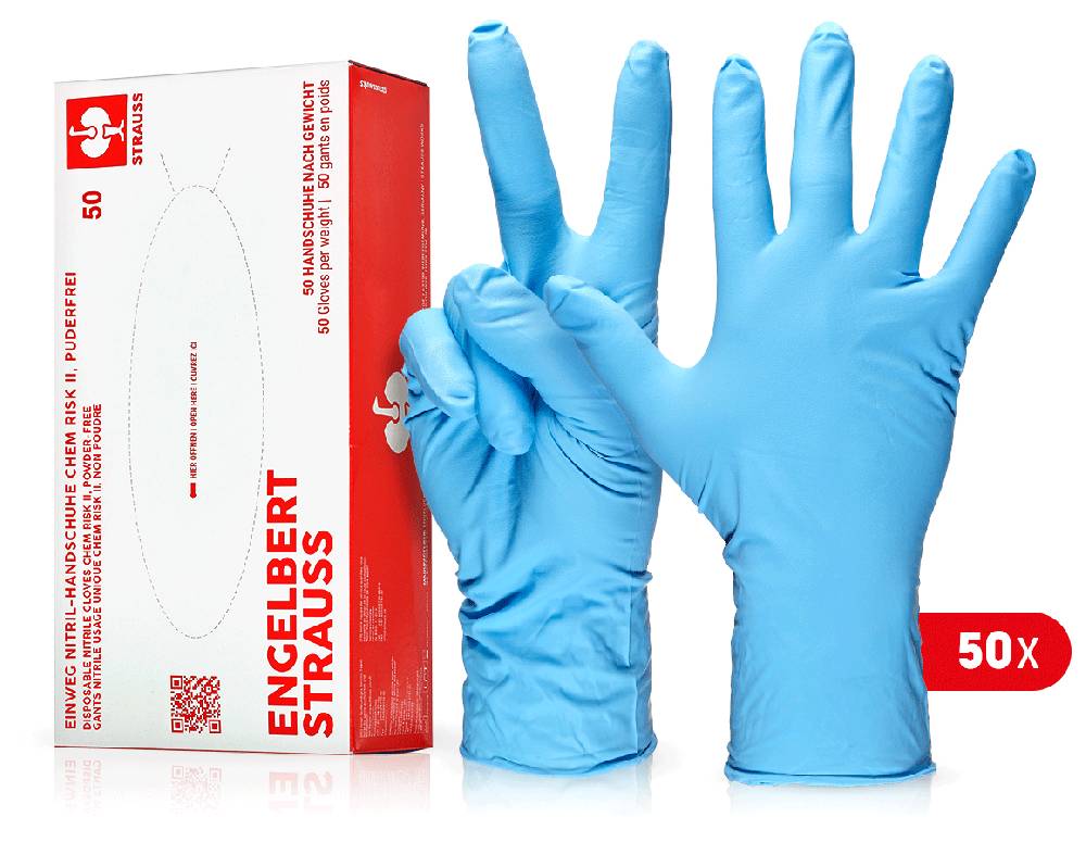Strauss Einweg Nitril-Handschuhe Chem Risk II,puderfrei Muttertagsangebot