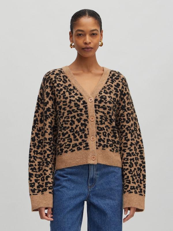 EDITED EDITED Strickjacke 'Leanne' in Beige Braun Sonderangebot