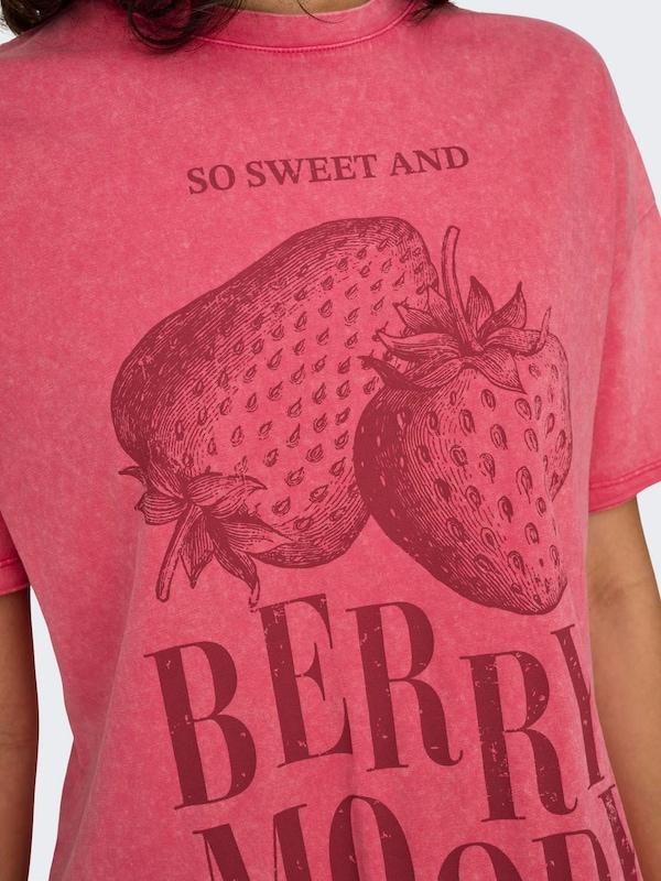 ONLY ONLY T-Shirt 'KINNA' in Kirschrot Rotmeliert Versandkostenfrei
