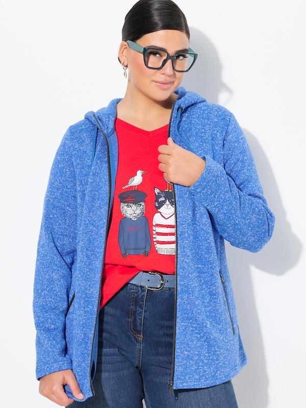 Ulla Popken Ulla Popken Fleecejacke in Blau Große Rabatte
