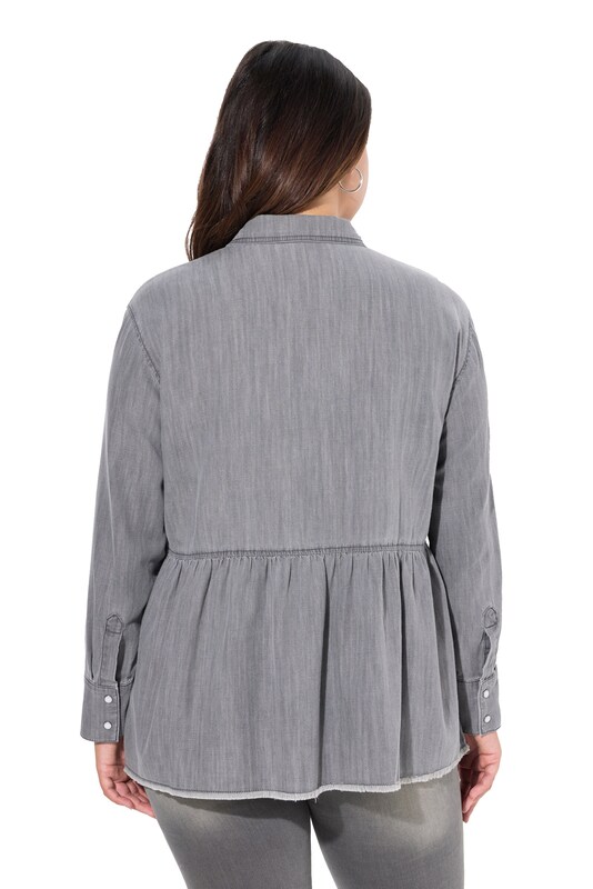Ulla Popken Ulla Popken Bluse in Grey Denim Kauf eins, bekomm eins gratis