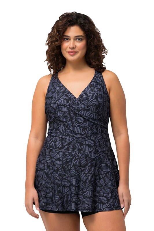 Ulla Popken Ulla Popken Bustier Badeanzugkleid in Grau Schwarz Tägliche Deals