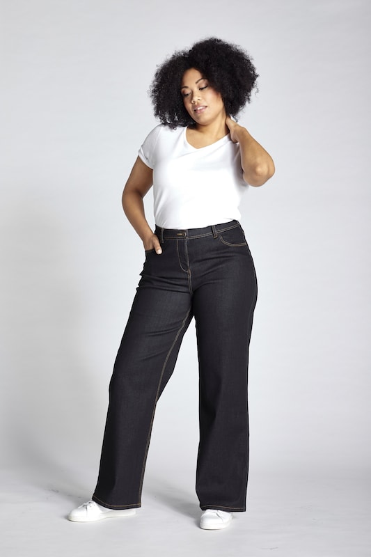 Ulla Popken Ulla Popken Wide Leg Jeans in Nachtblau Super Sparpreis