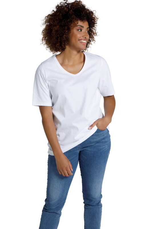 Ulla Popken Ulla Popken T-Shirt (GOTS) in Schwarz Vierteljährliche Förderung