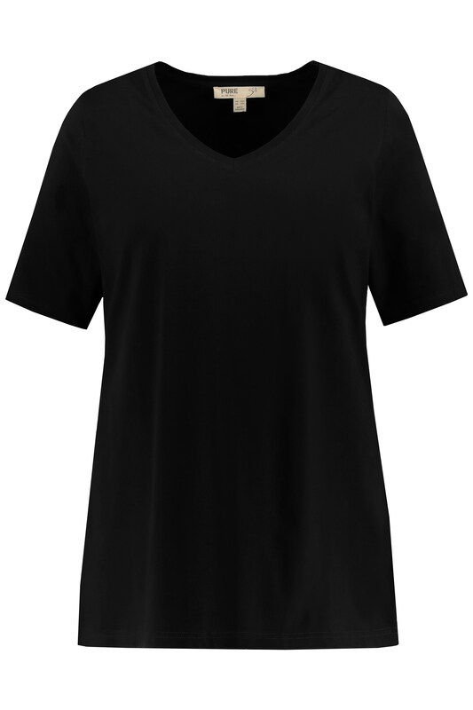 Ulla Popken Ulla Popken T-Shirt (GOTS) in Schwarz Vierteljährliche Förderung