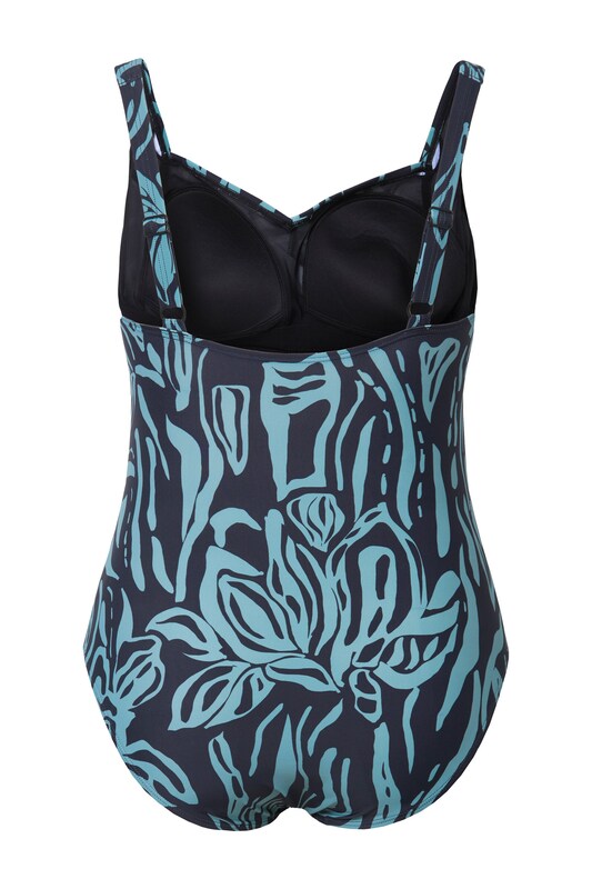 Ulla Popken Ulla Popken Bustier Badeanzug in Blau Nur noch ein Tag übrig