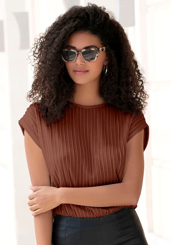 LASCANA LASCANA Shirt in Rostbraun Kostenloser Versand international