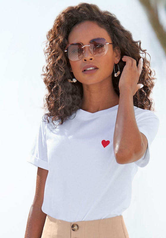 LASCANA LASCANA T-Shirt in Weiß Blitzverkäufe